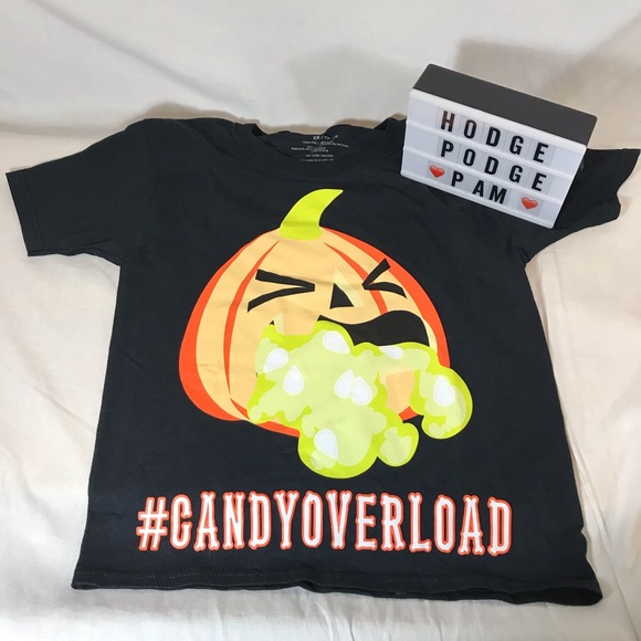 Candy Overload T Shirt Black Halloween Pumpkin - Picture 7 of 8